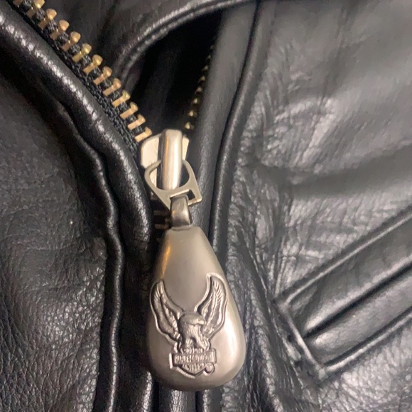 Harley Davidson women’s XL Genuine Leather Black Moto biker jacket outerwear - Picture 3 of 11